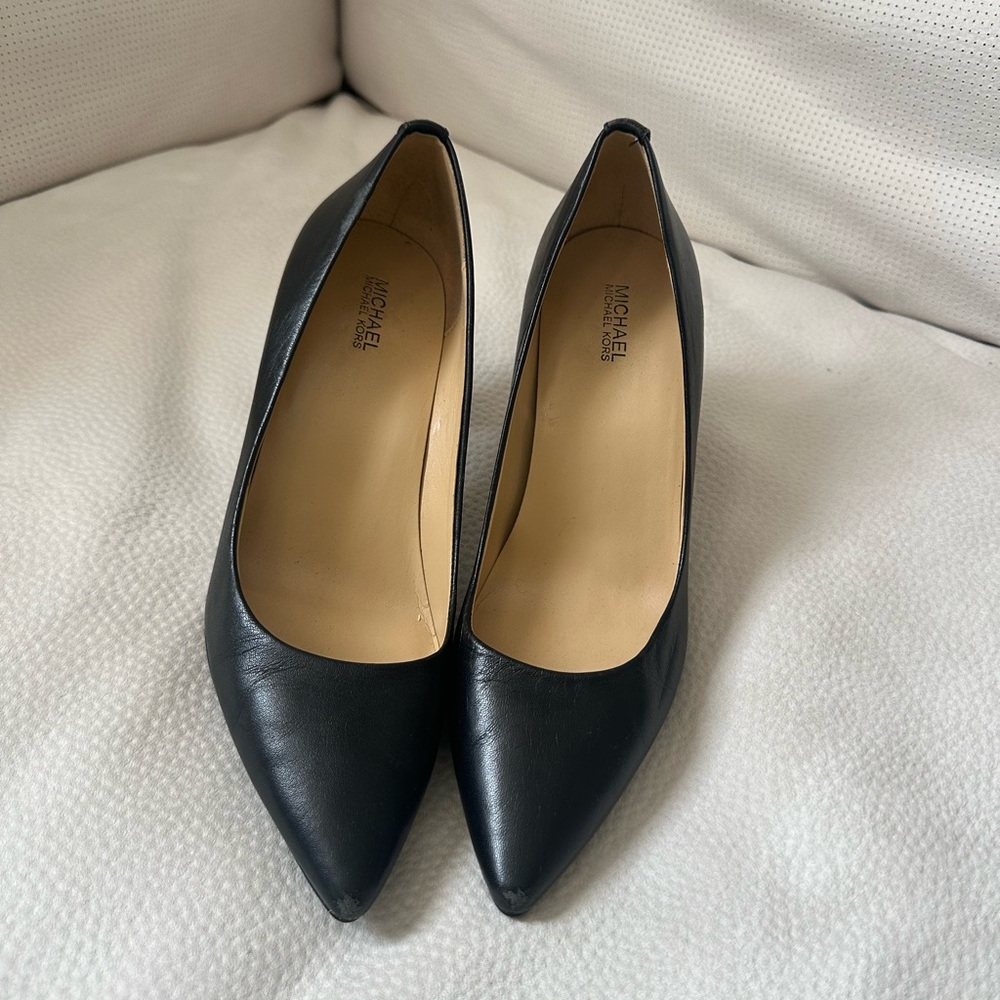 Michael kors sexy black leather heels